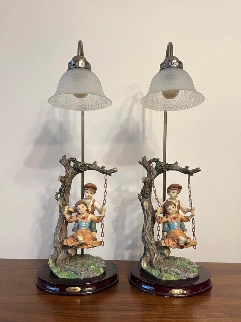 Vintage La Anina Collection Çift Gece Lambası Abajur - 7