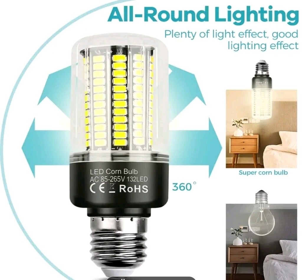 E27 duy beyaz ışık güçlü 132 LED AMPUL. 360 derece aydınlatma. - 7