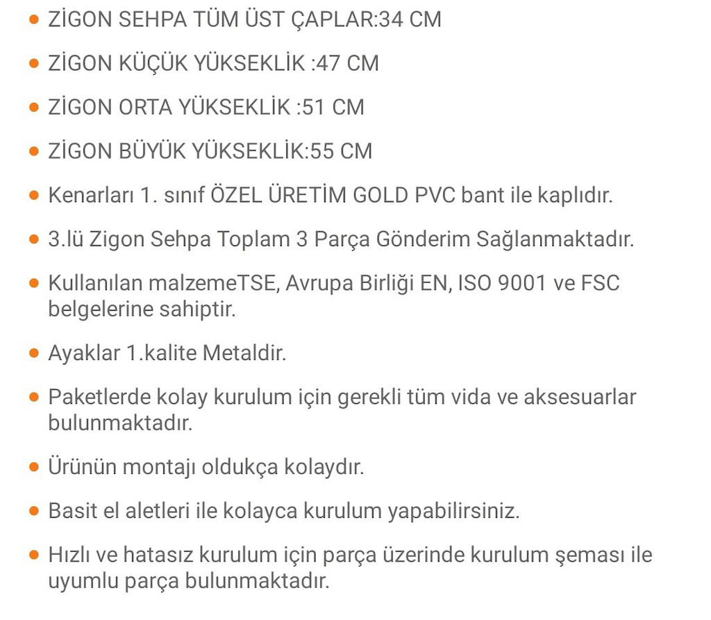 Gold Krem Model 3 lü Zigon Sehpa - 8