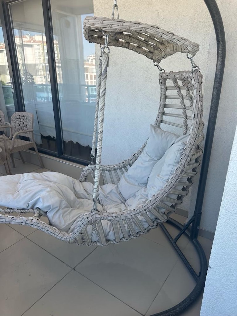 Rattan ayaklı balkon bahçe salıncağı - 4
