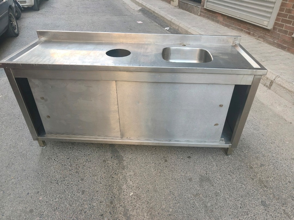 krom kapaklı evye tezgah - 7