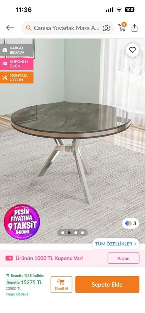 YENİ paketli YUVARLAK MASA - 3