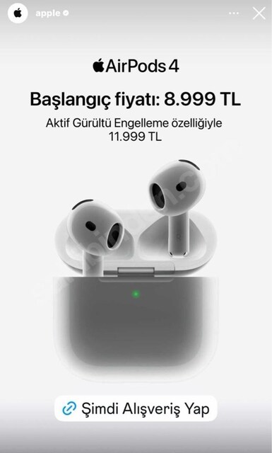 Sıfır kutusunda AirPods 4 ANC