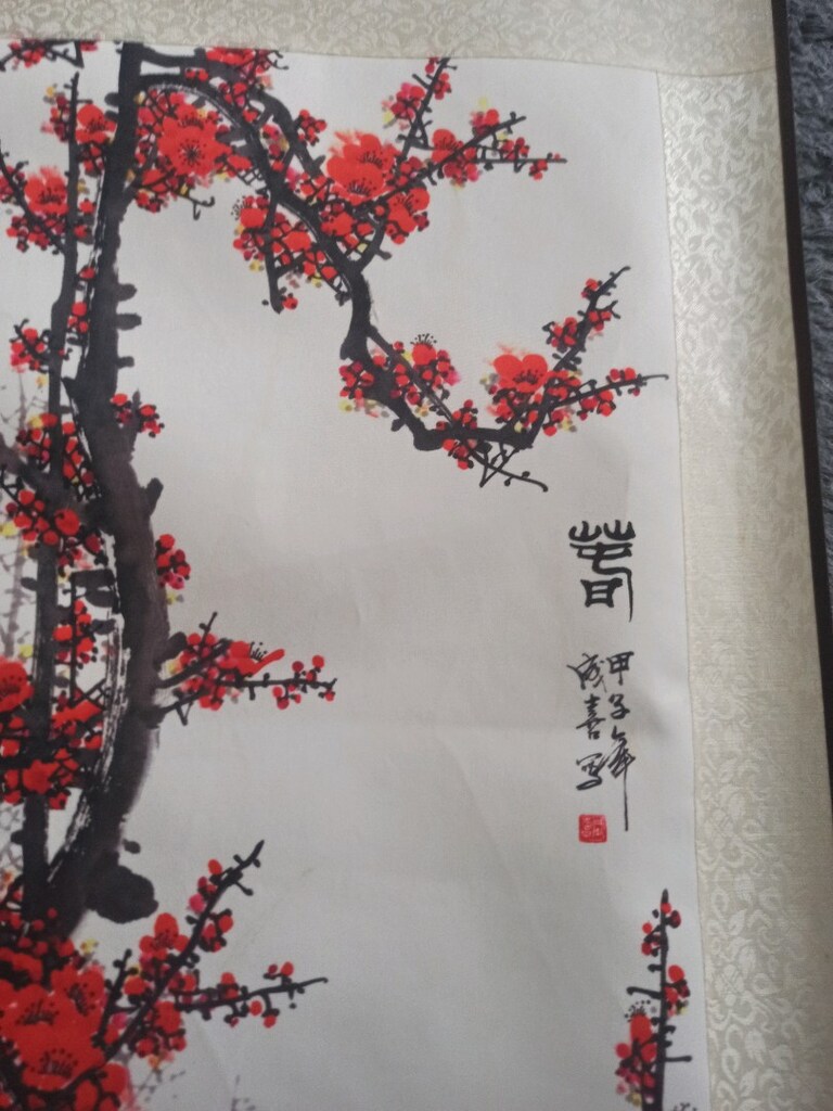 japon çin kiraz çiçeği desenli tablo - 3