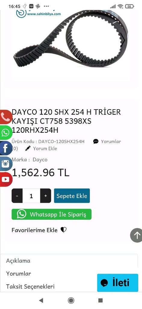 DAYCO 120 SHX 254 H TRİGER KAYIŞI CT758 5398XS 120RHX254H - 6