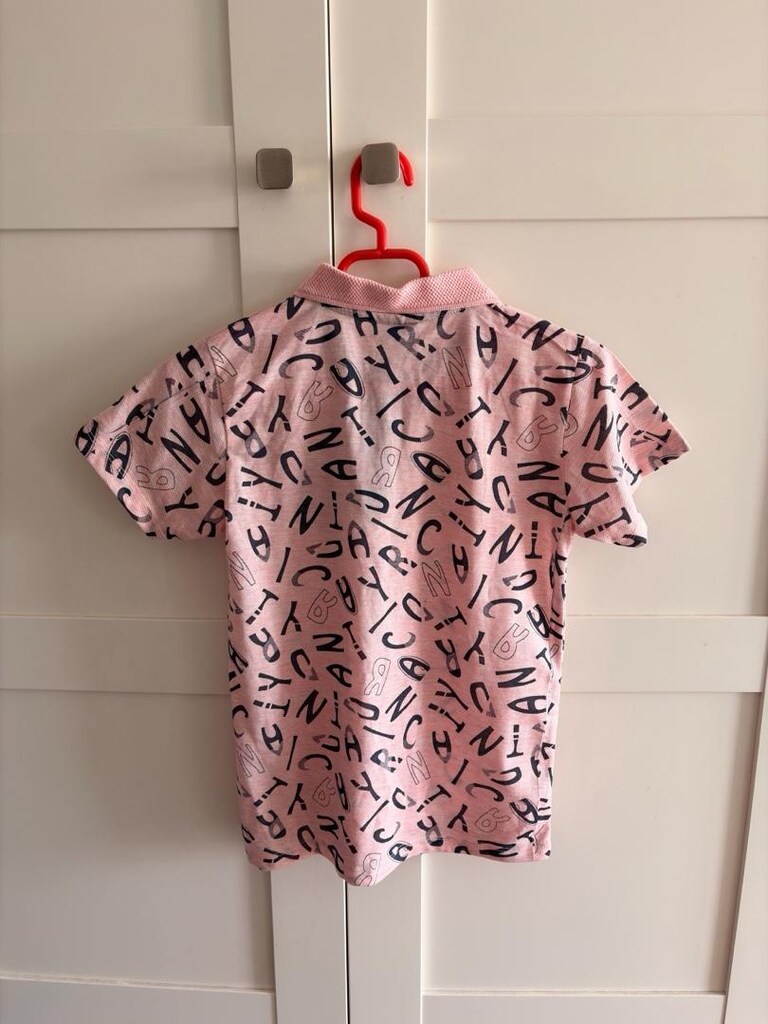 Pembe Erkek Çocuk Polo Yaka Tişört - 5