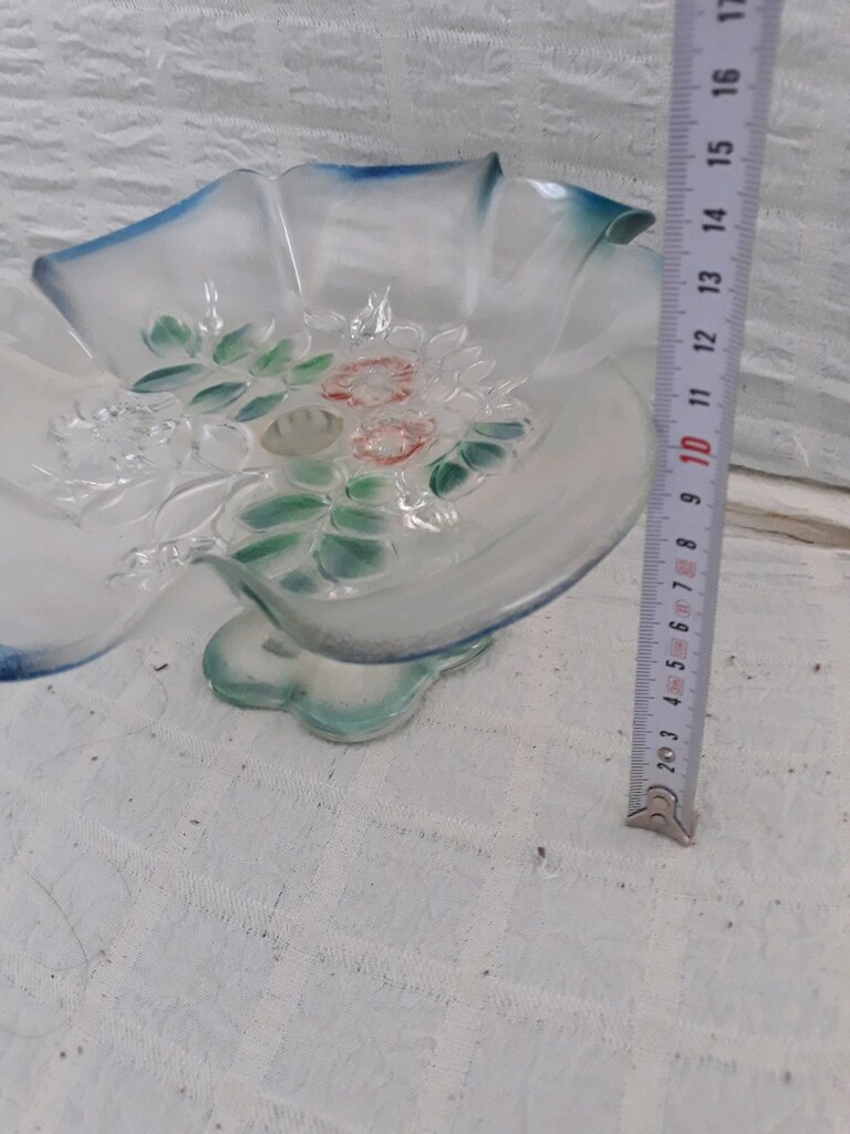 kabartmalı renkli cam dekor şekerlik - 3