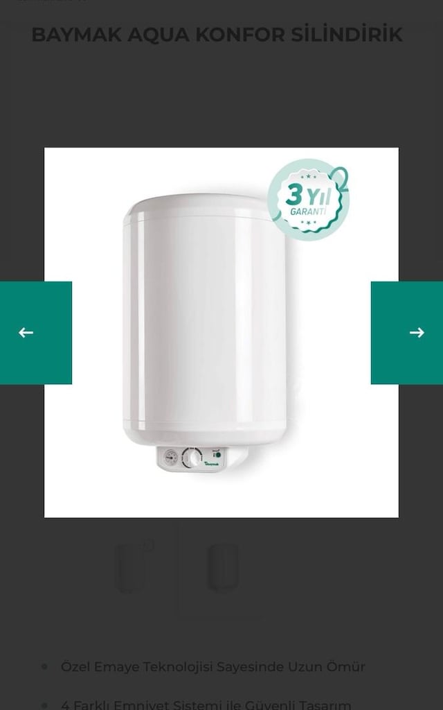 Garantili Ürün / Baymak Aqua Konfor 65 lt termosifon