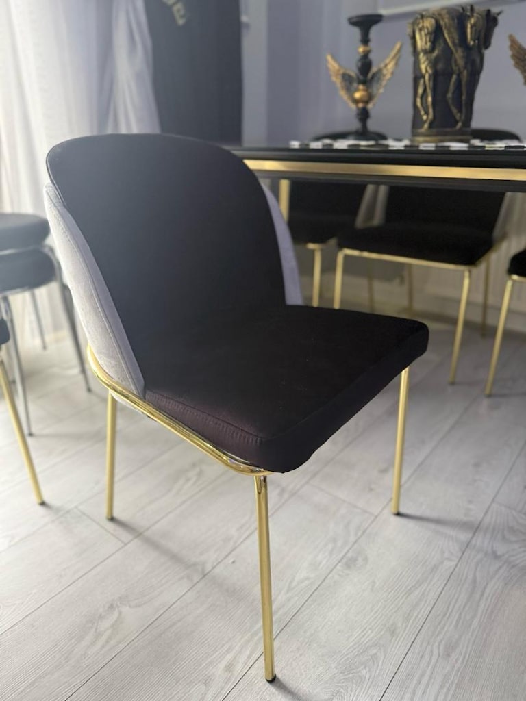 Özel Camlı, Gold Detaylı 6 Sandalyeli Yemek Takımı - 5