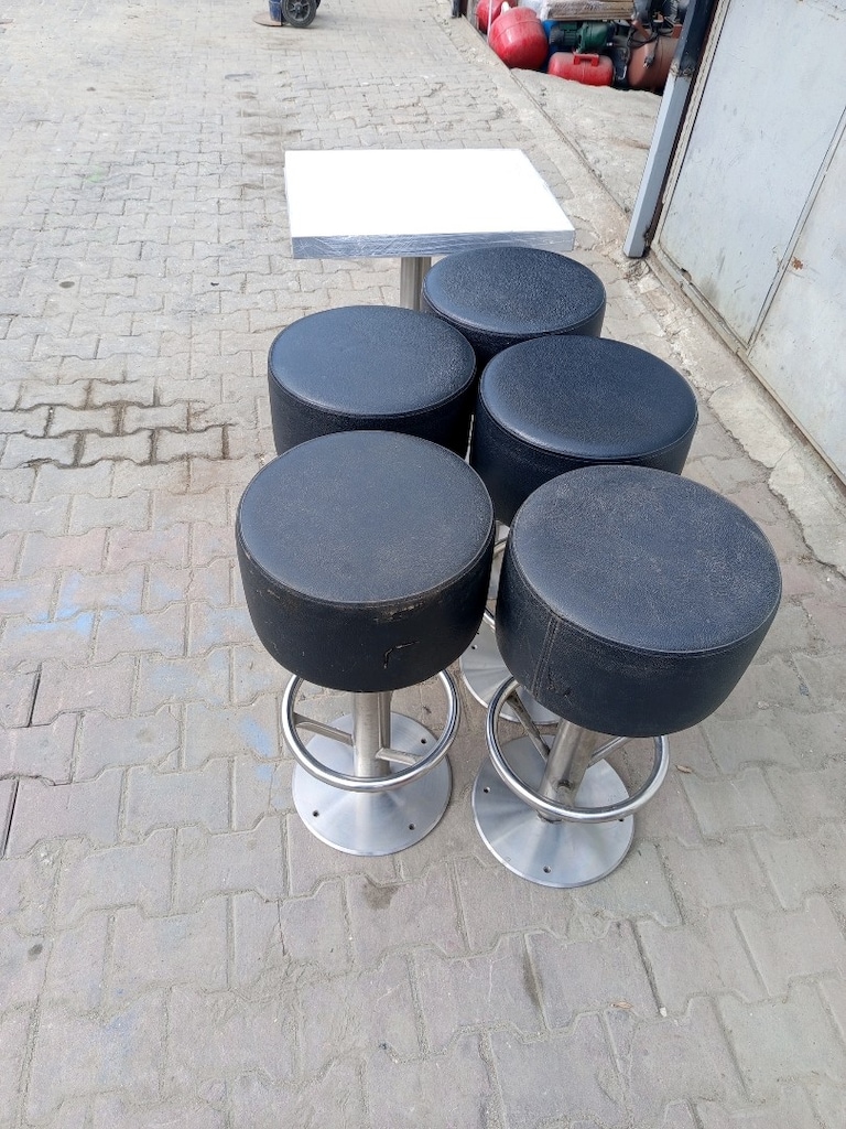 Bar Tabure Takım Paslanmaz Krom - Gemi Tabure - 6