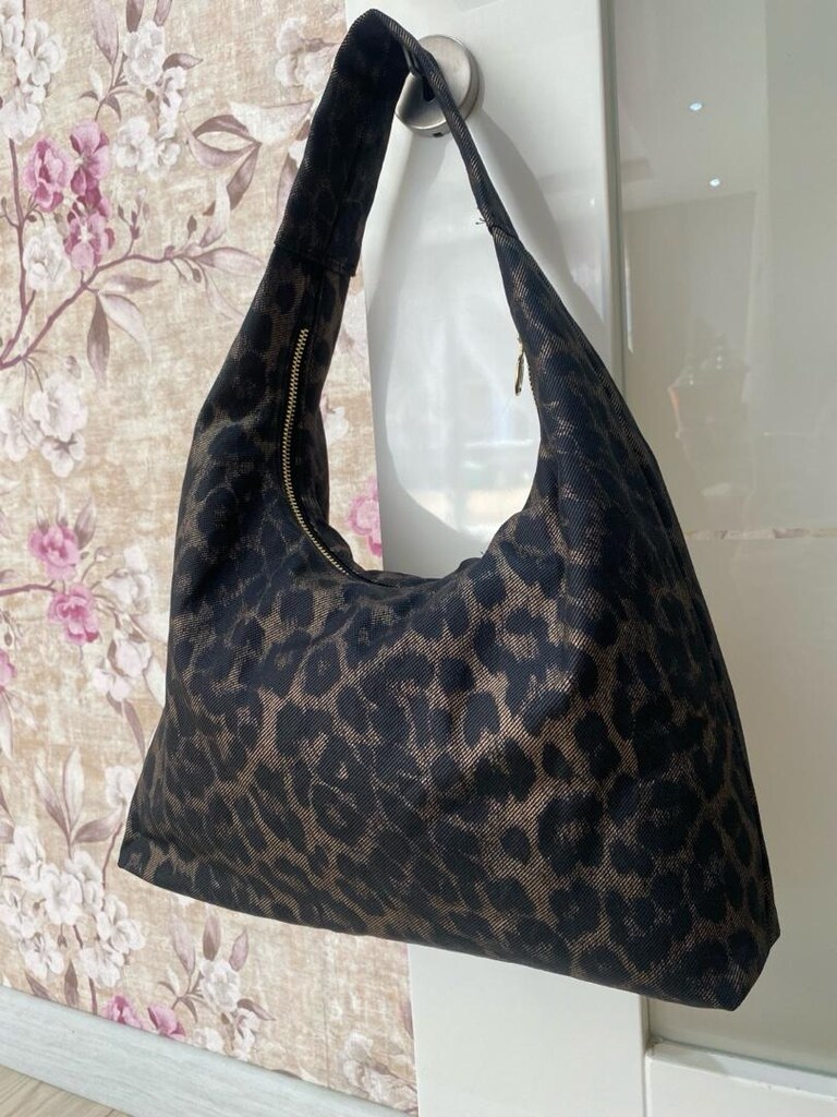 leopar desenli kol çantası - 5