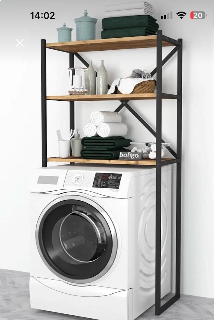 metal banyo düzenleyici raf çamaşır makinesi üstü rafı çam - 3