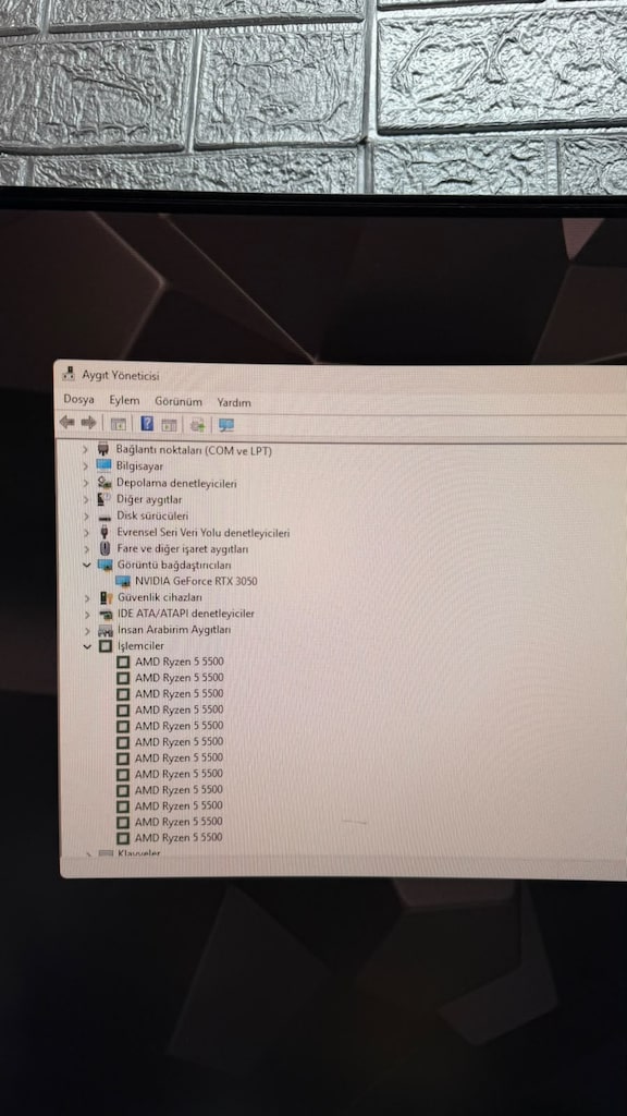 " TEMİZ " R5 5500 / RTX 3050 / 16GB / 500GB SSD - SİSTEM - 5