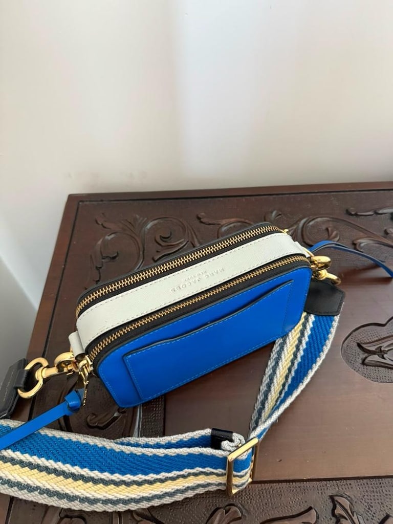 Marc Jacobs Mavi Deri Omuz Çantası - 4