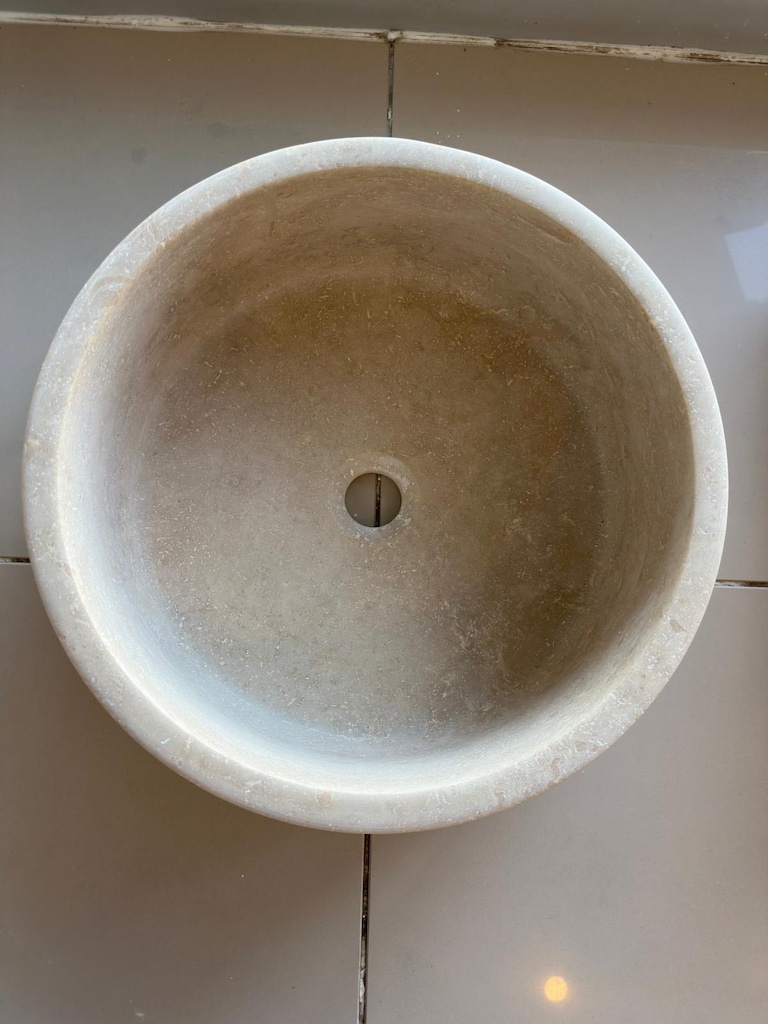 TRAVERTEN ÇANAK LAVABO, DERİN DİZAYN (ücretsiz kargo)