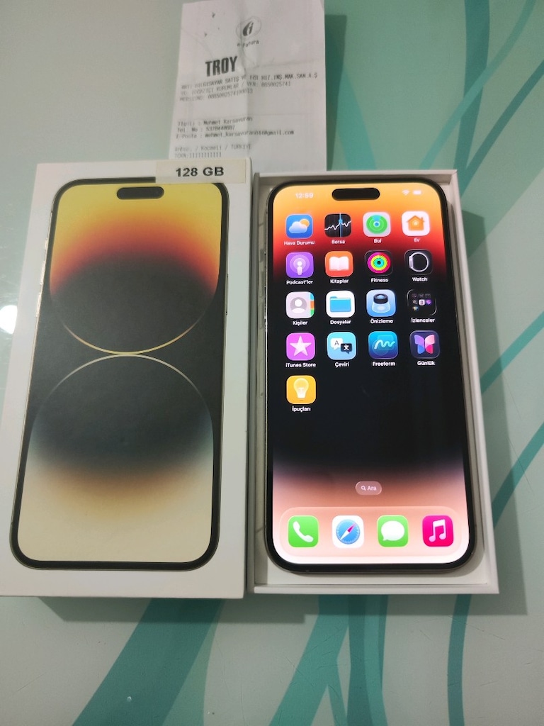 KARTA TAKSİT İPHONE 14 PRO MAX 128 GB HAFIZA PİL 76 KUTU FATURA MEVCUT - 4