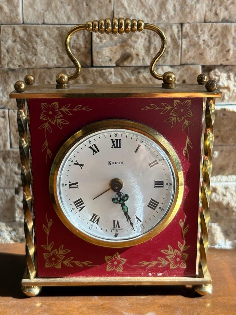 Kiple West Germany Vintage Kurmalı Masa Saati - Kusursuz Çalışır Durum - 8