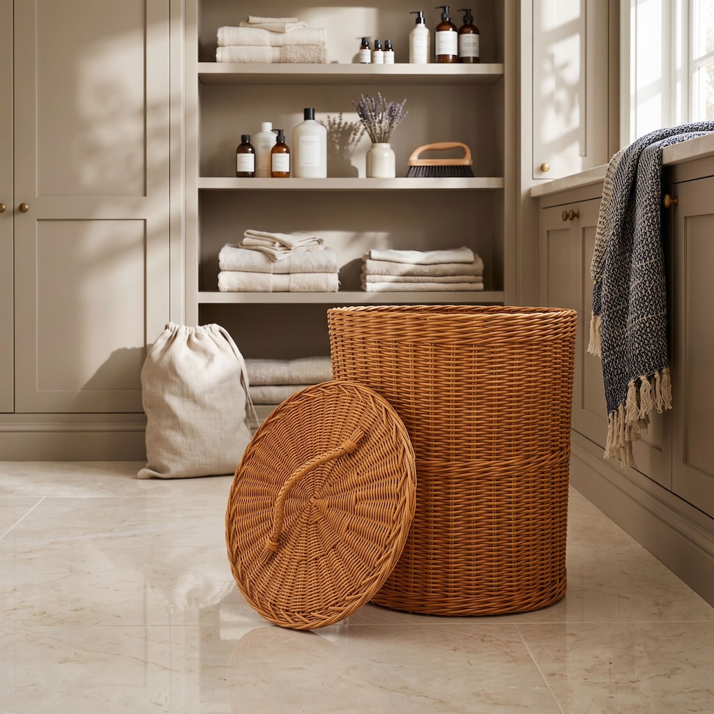 MINTY Kapaklı Rattan Çamaşır ve Organizer Sepet 35-40 cm – Sıfır - 3