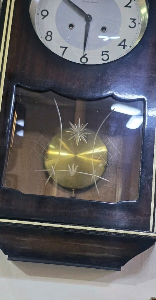 Vintage Alman Dilcan Sarkaclı ahşap kasa Duvar Saati ( çalışır) - 3