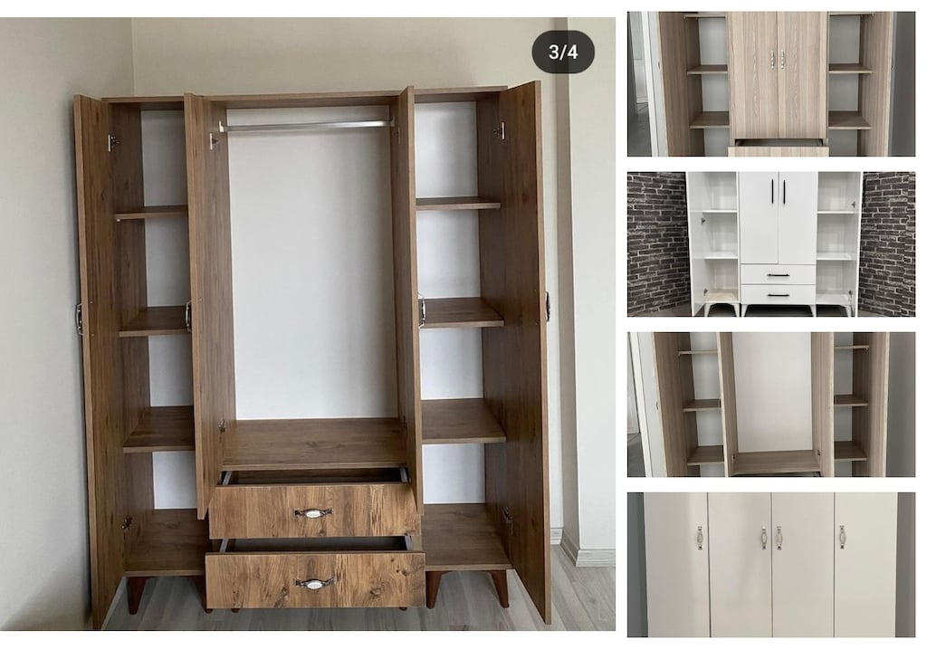 4 kapaklı elbise dolabı udszlfdxhx - 3