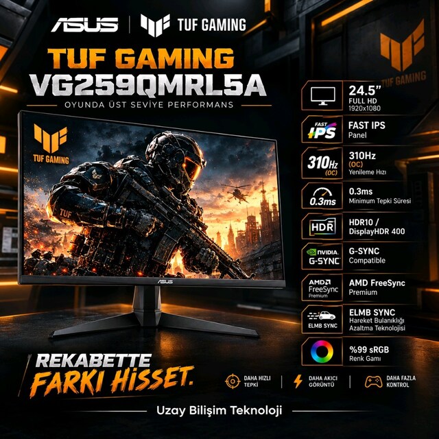 ASUS VG259QMRL5A 0.3MS 310HZ FHD OUTLET