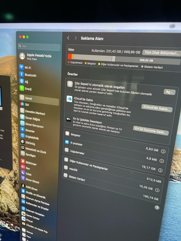 Apple iMac Retina 5K 27" inç 2019 i9 5.0 Ghz 64GB Ram 8 GB GDDR5 - 6