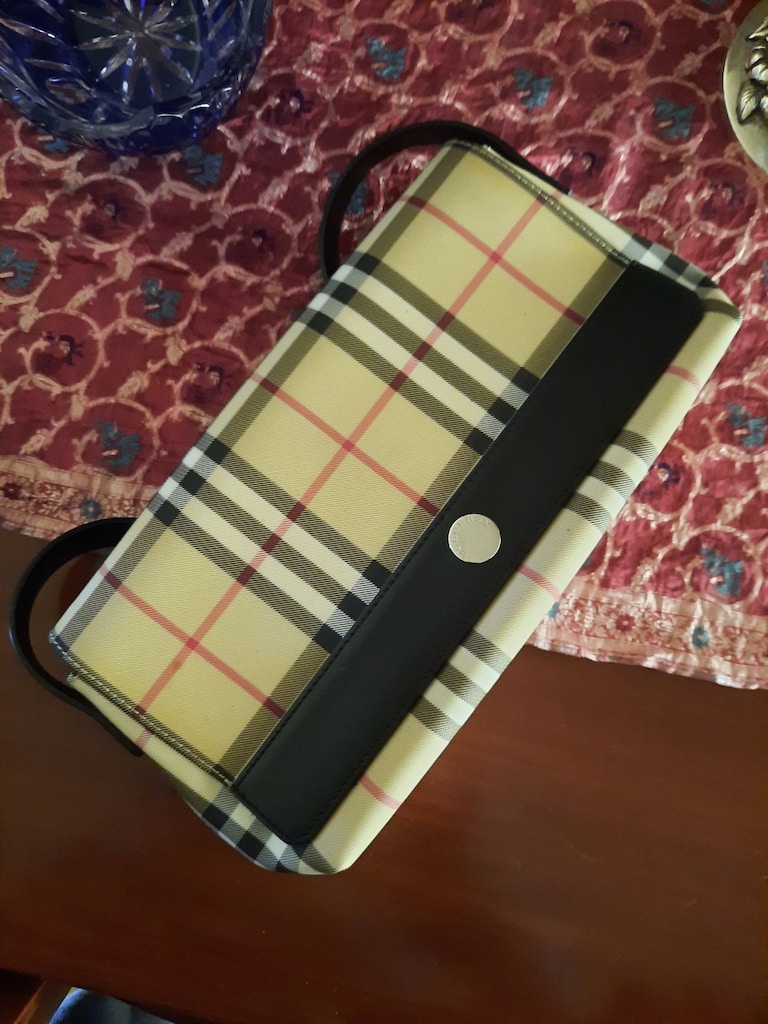 Burberry Nova Check Canvas Flap Sırt omuz Çantası Orijinal