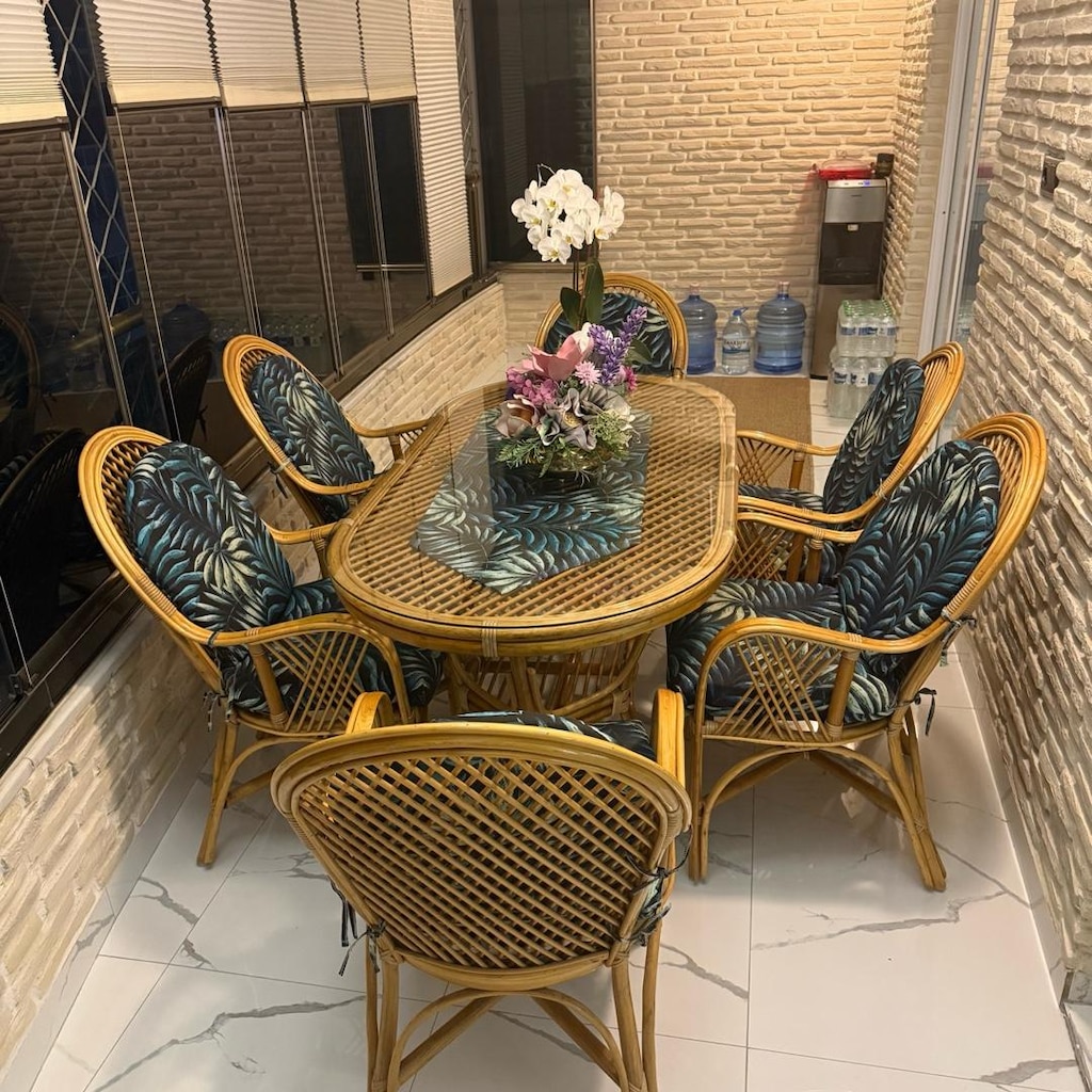 6 kişilik Bambu Masa Takımı - 2
