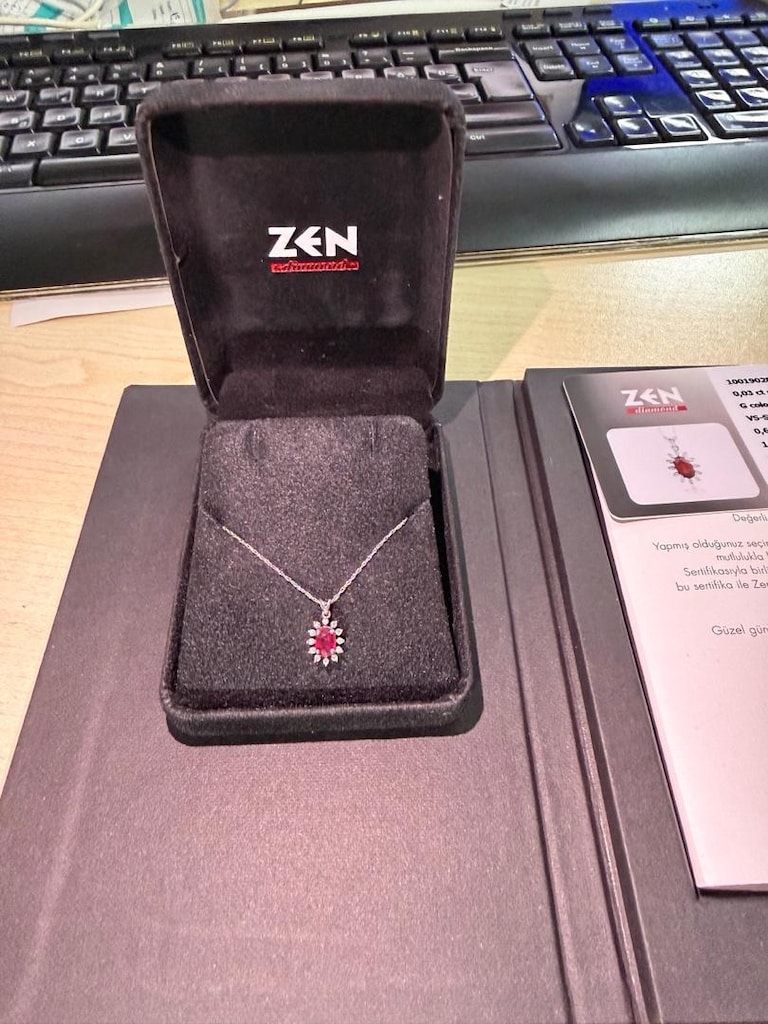 ZEN PIRLANTA YAKUT ALTIN KOLYE - 3