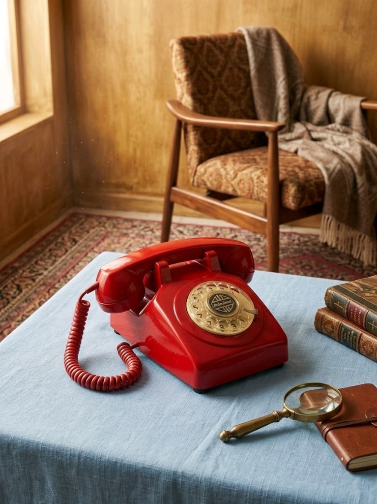 Paramount 1950TN Kırmızı Retro Masa Telefonu - 2