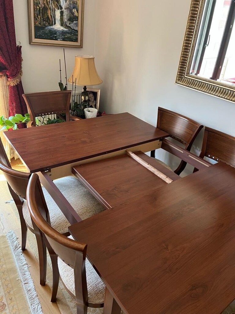 Yemek Masası+6 sandalyesi, Konsol, Kitaplık - 5