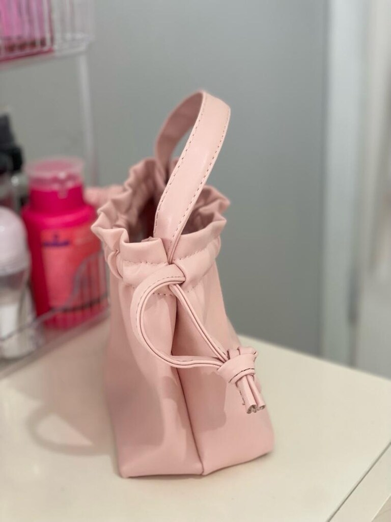 pembe büzgülü çanta - 2