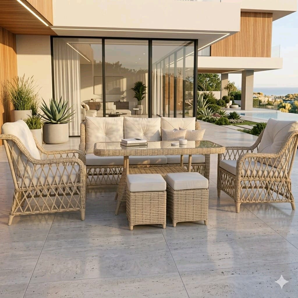 rattan bahçe balkon mobilyasi, koltuk takımı, teras mobilyası - 5