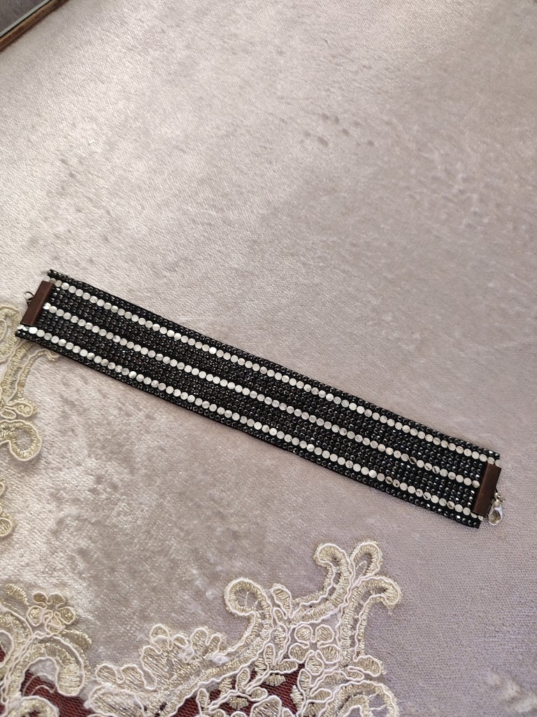kumaş üzerine pul baskı bileklik - 16