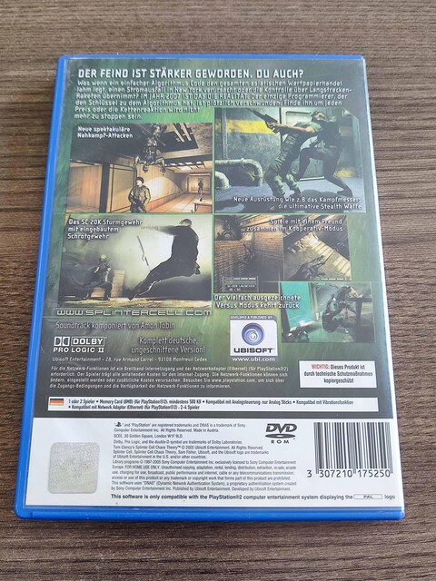 Tom Clancy's Splinter Cell: Chaos Theory - PS2 Orjinal CD