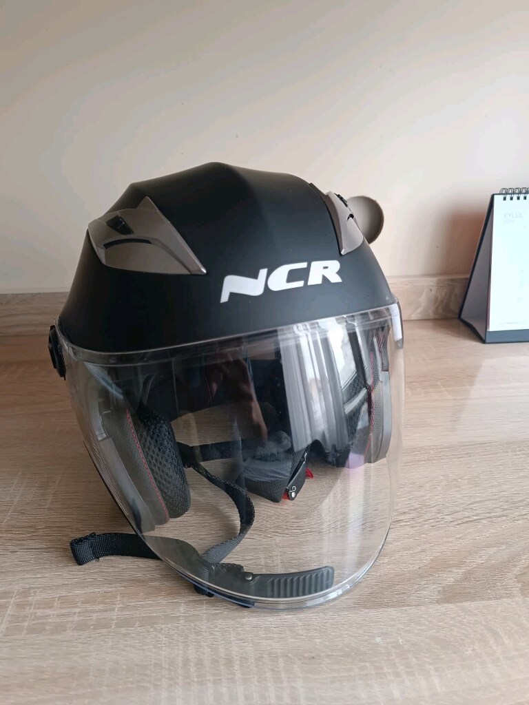 NCR MARKA TEMİZ MAT SİYAH YARIM KASK - 3