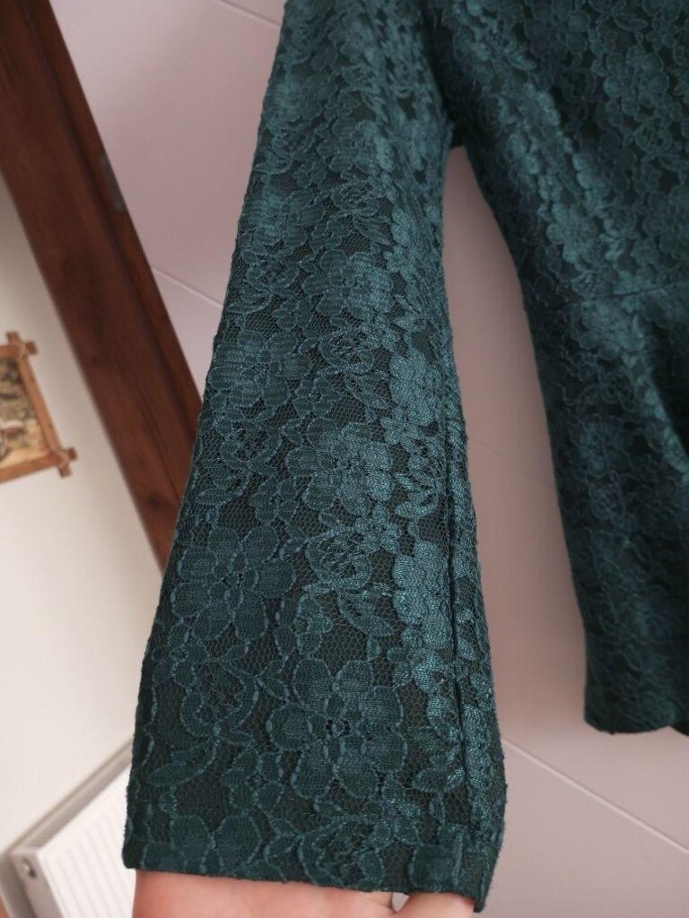 Yeşil Dantel Detaylı Peplum Şık Bluz - 4