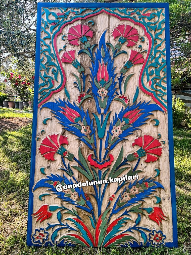 150x85 cm ölçülerinde, tamamen el oyması ve elde boyanmış özel bir çal - 4