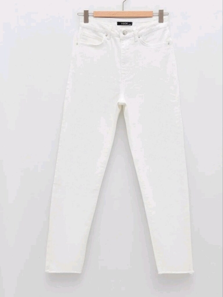 XSIDE YEPYENİ KADIN SLIMMOM BEYAZ JEAN PANTOLON - 4