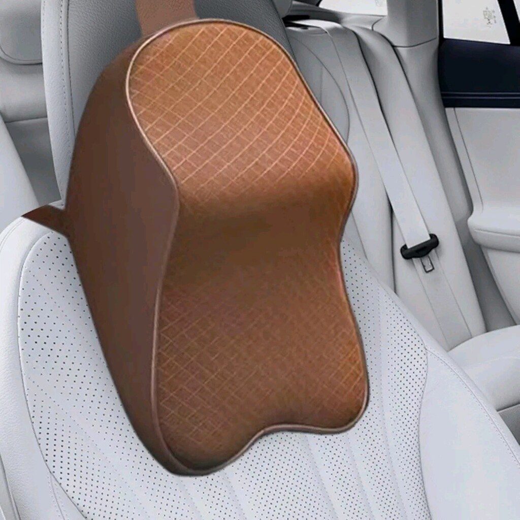Kahve Tarzı Araba Boyun Yastığı Ayarlanabilir Baş Desteği 3D Bellek - 2