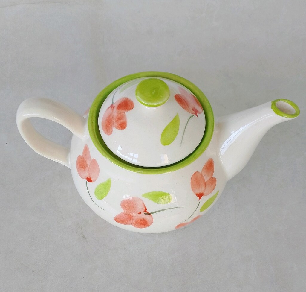 Vintage Çaydanlık El Boyaması Seramik BERNHARD style ROMA Hand Painted - 6