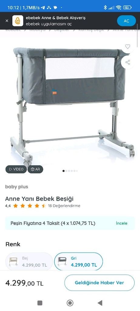 baby plus Anne Yanı Bebek Beşiği - 9