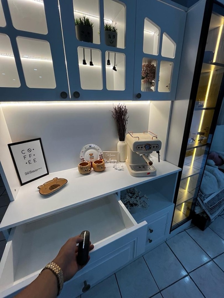 “Özel Üretim Şık Kahve Köşesi | %100 MDF | Membran Kapak | LED” - 4