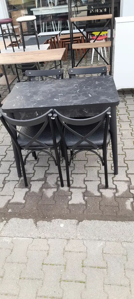 Mdf açılabilir yemek masası 4 adet tonet sandelye - 8