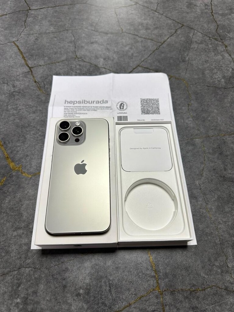 iPhone 15 pro max naturel titanyum kutulu faturalı hatasız çiziksiz - 2