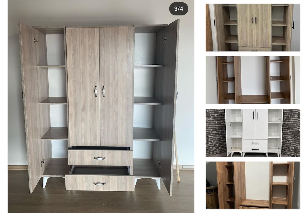 4 kapaklı elbise dolabı eyteljpmhd - 3