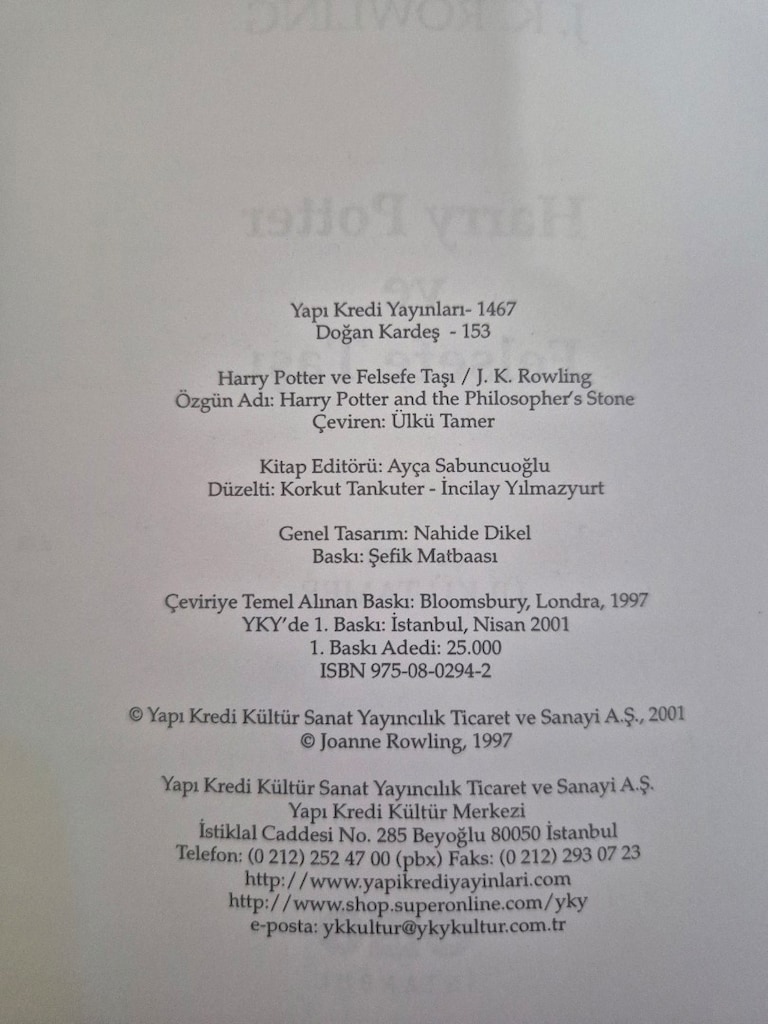 Harry Potter Tam Seri (1. Baskı)