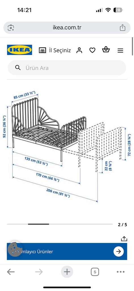 2 adet Minnen/Luröy çocuk karyolası, 80X200, teki 5500 ikisi 11bin - 5