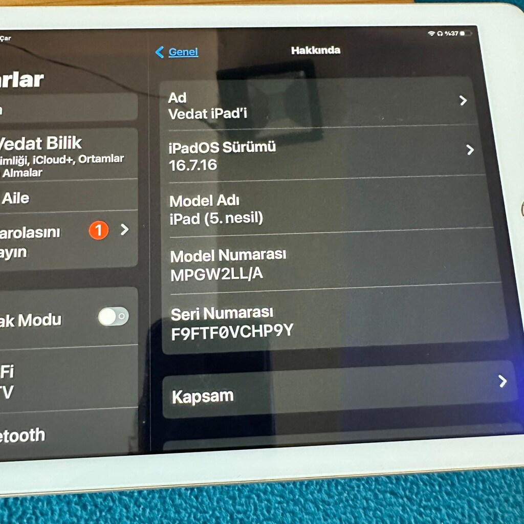 iPad5 9. 7 Ekran 128 GB Depolama GÜMÜŞ Yalnızca WiFi ÇOK TEMİZ - 9