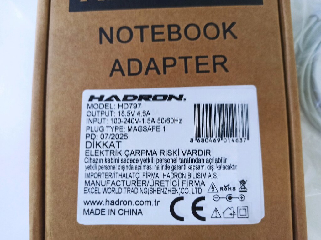 Hadron Hd797 Macbook Pro Air Magsafe 1 85w Şarj Aleti Adaptör Sıfır - 2